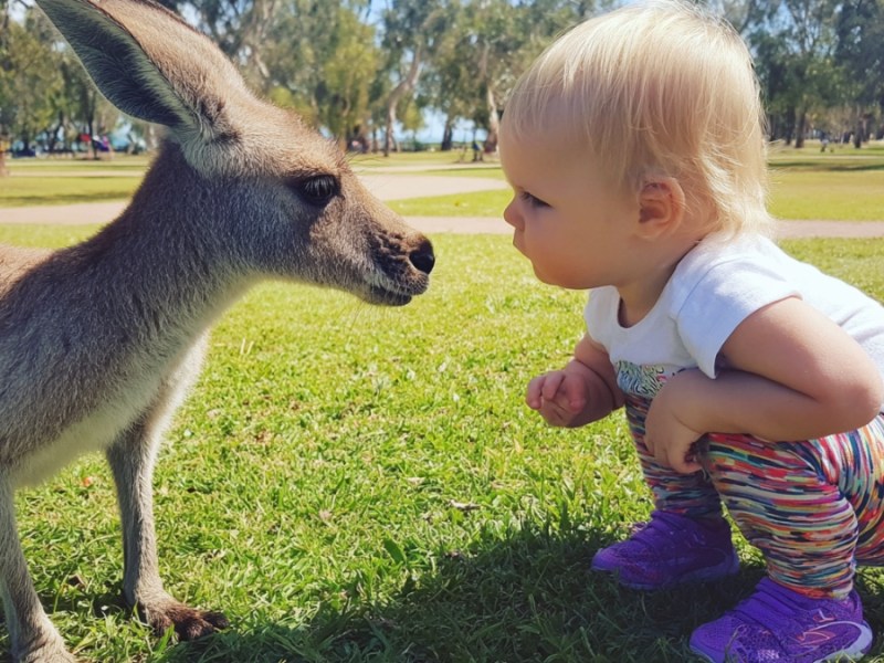 Kind und Känguru. (KI-generiert)