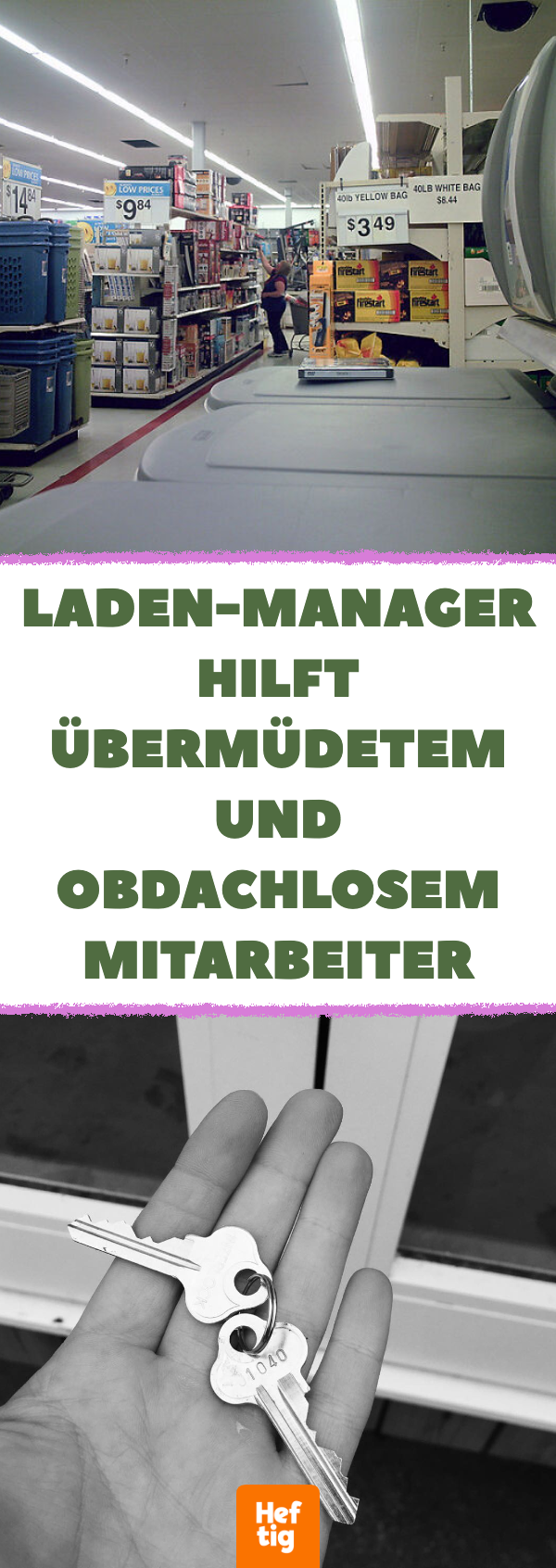 Laden-Manager hilft übermüdetem und obdachlosem Mitarbeiter