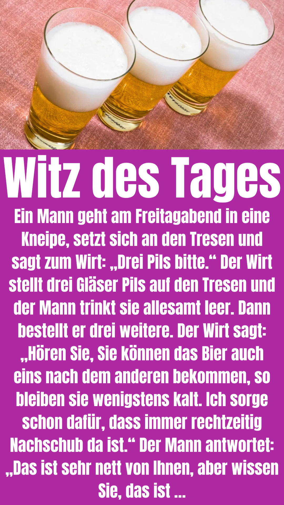 Witz des Tages: Mann hat sonderbares Trinkritual