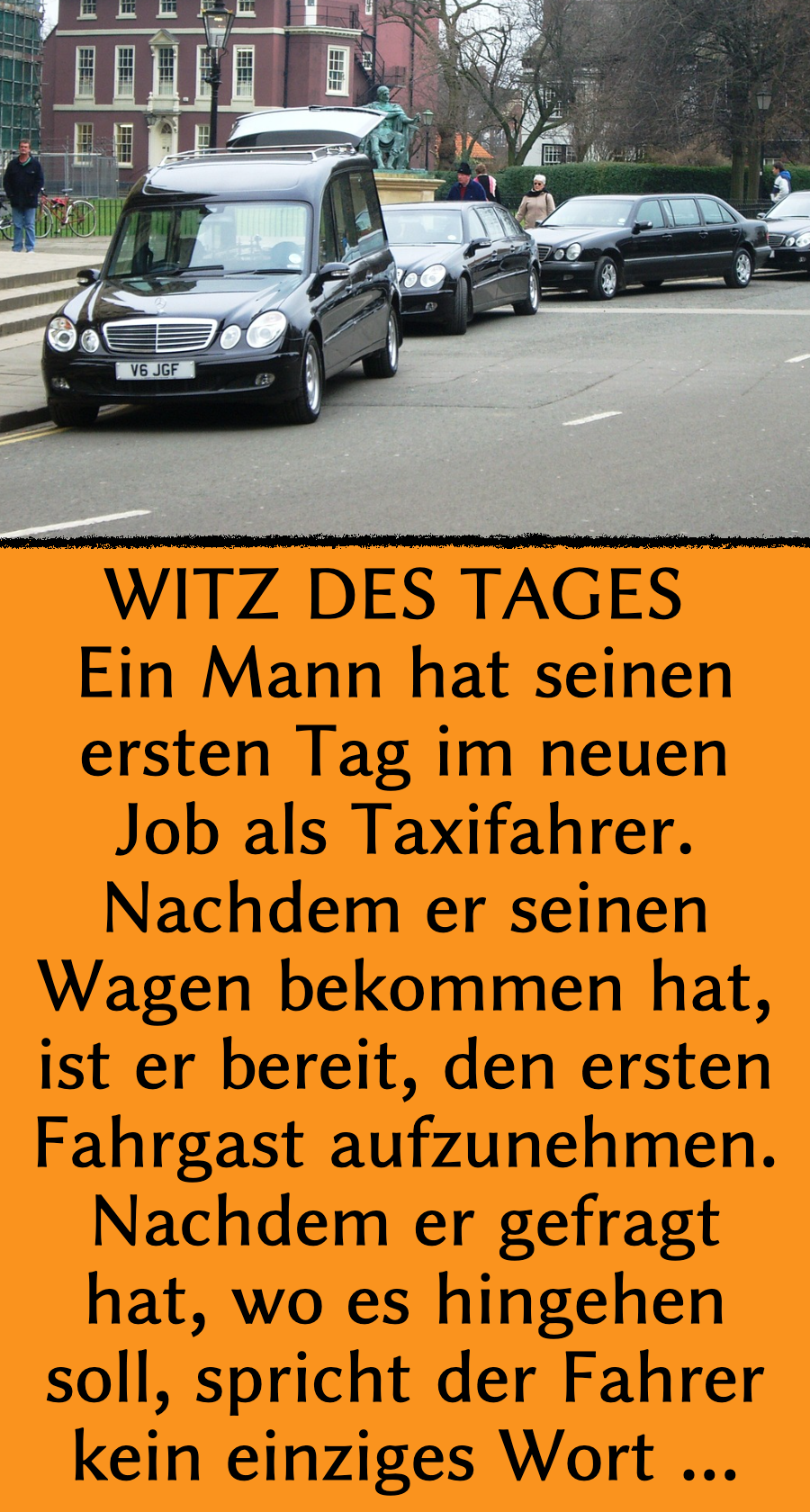 Witz des Tages: Taxifahrer rastet aus