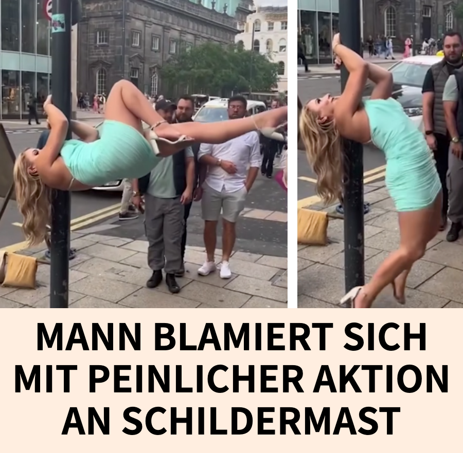 Mann blamiert sich mit peinlicher Aktion an Schildermast