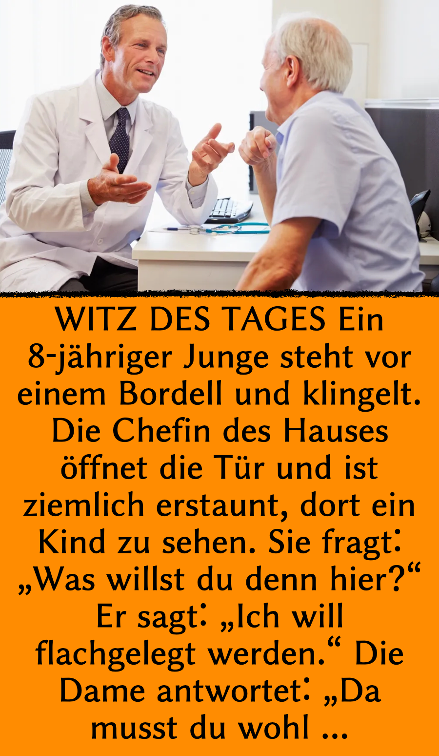 Witz des Tages: Doktor gibt strenge Regeln vor